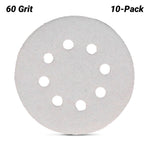 Makita 125mm 60G 8-Hole Hook & Loop Sanding Disc, 10 Pce