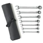 Gearwrench 7 Pc. 12 Point Reversible Ratcheting Combination SAE Wrench Set with Tool Roll