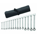Gearwrench Reversible Ratcheting Combination Spanner Set Metric 16 Pce with Bonus 13 Pce SAE Set