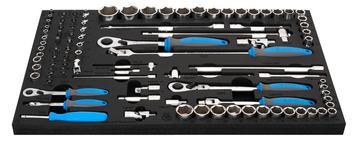 Unior 964/30SOS Socket Wrench Set with Accessories in SOS Tool Tray, 96 Pce