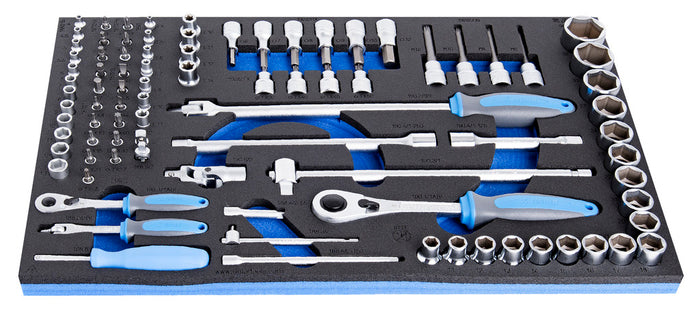 Unior 964/36SOS Socket Wrench Set with Accessories in SOS Tool Tray, 88 Pce