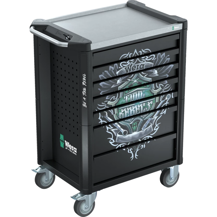 Wera 9705 Tool Rebel Roller Cabinet Stainless 1 with Tool Assortment, 177 Piece 150135