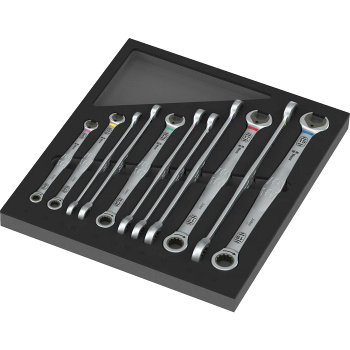 Wera 9735 Foam Insert 6007 Joker Set 1 Ring Ratchet Spanner Set, 12 Piece 150125