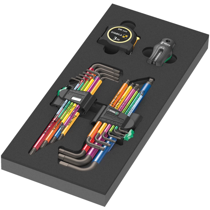Wera 9706 Tool Rebel Roller Cabinet Stainless 2 with Tool Assortment, 191 Piece 150136