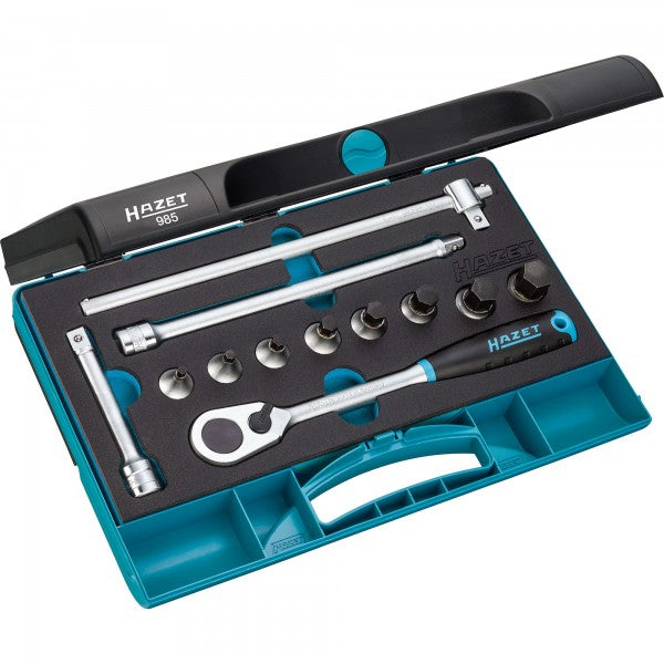 Hazet 12 Pce 1/2in Hexagon Screwdriver Socket Set 985
