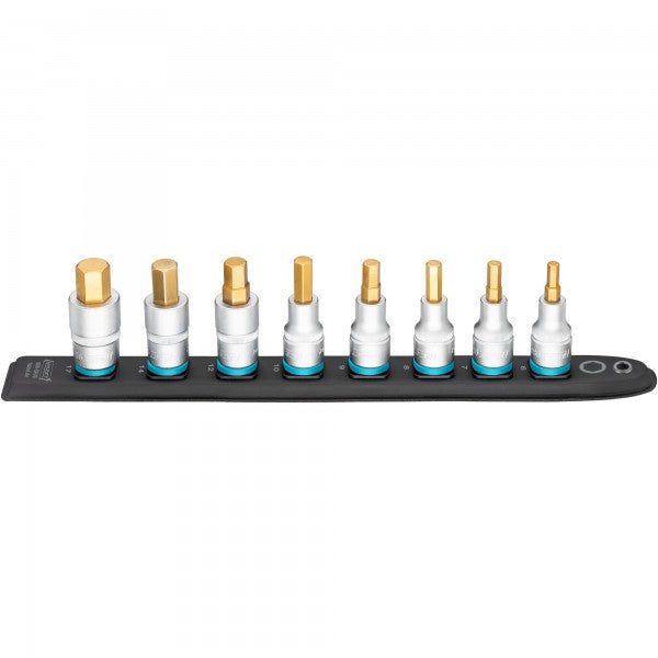 Hazet 8 Pce 1/2in Smartrail Metric Hexagon Socket Set 986-SR/8