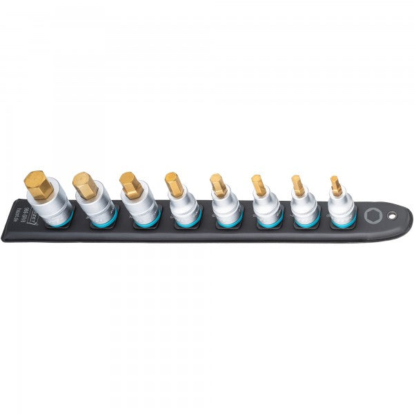 Hazet 8 Pce 1/2in Smartrail Metric Hexagon Socket Set 986-SR/8