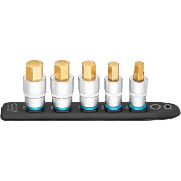 Hazet 5 Pce 1/2in Smartrail Metric Hexagon Socket Set 986G-SR/5