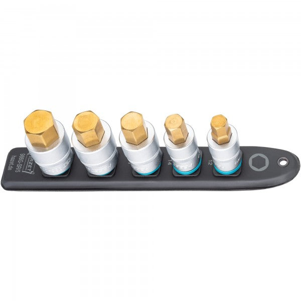 Hazet 5 Pce 1/2in Smartrail Metric Hexagon Socket Set 986G-SR/5