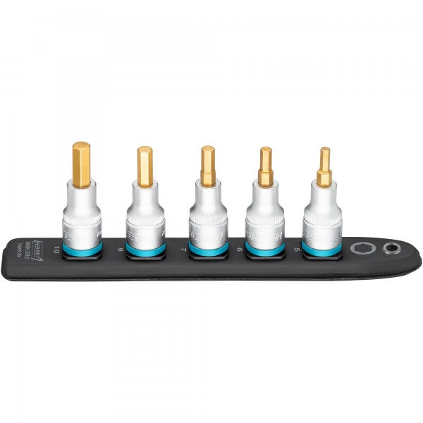 Hazet 5 Pce 1/2in Smartrail Metric Hexagon Socket Set 986K-SR/5