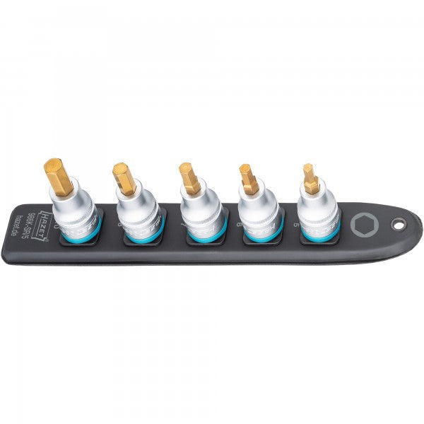 Hazet 5 Pce 1/2in Smartrail Metric Hexagon Socket Set 986K-SR/5