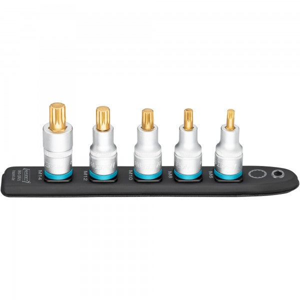 Hazet 5 Pce 1/2in Smartrail Internal Serration Profile XZN Socket Set 990-SR/5