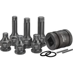 Hazet 11 Pce 3/4in & 1/2in XZN Impact Screwdriver Socket Set 990S/11 Outside Hexagon 24mm