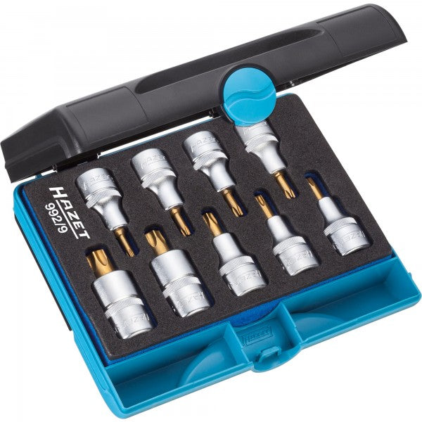 Hazet 9 Pce 1/2in Torx Screwdriver Socket Set T20-T60 992/9