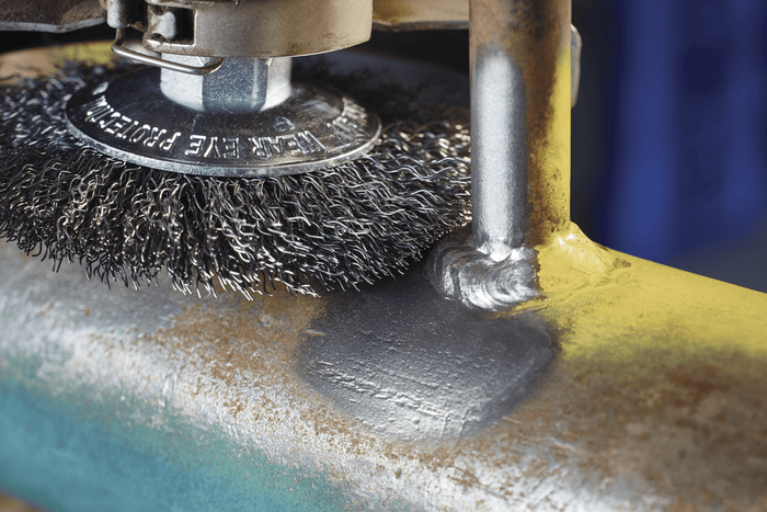 Lessmann Knot Conical Brush Dia 115 x 12mm 20 Z Steel Wire STH Straight 0.5mm Thread M14