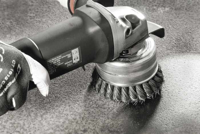 Lessmann Cup Brush Dia 75mm Steel Wire STA Crimped 0.35mm Thread M14