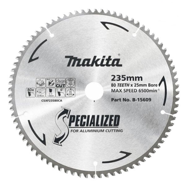 Makita 235mm x 25mm x 80t Aluminium TCT Saw Blade