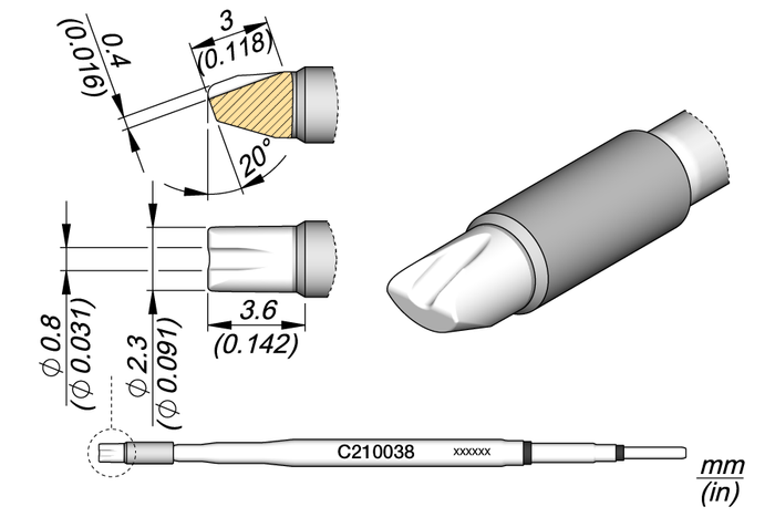 JBC Barrel Cartridge Ø 0.8