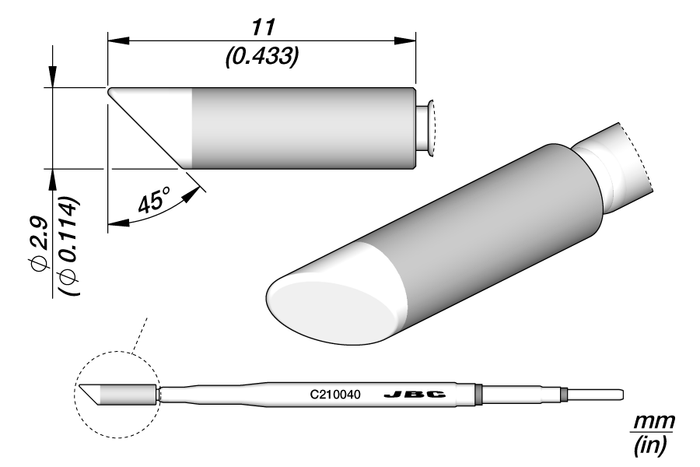 JBC Bevel Cartridge Ø 2.9