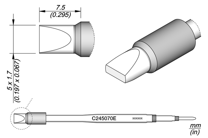 JBC Chisel Cartridge 5 x 1.7