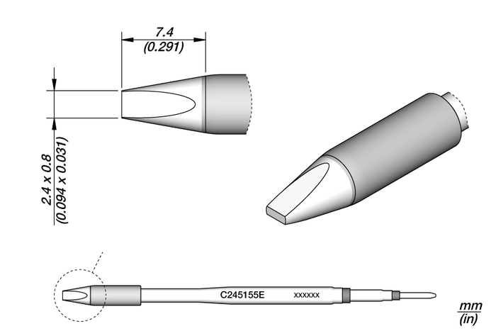 JBC Chisel Cartridge 2.4 x 0.8