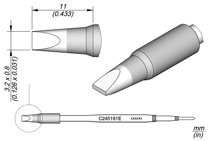 JBC Chisel Cartridge 3.2 x 0.8