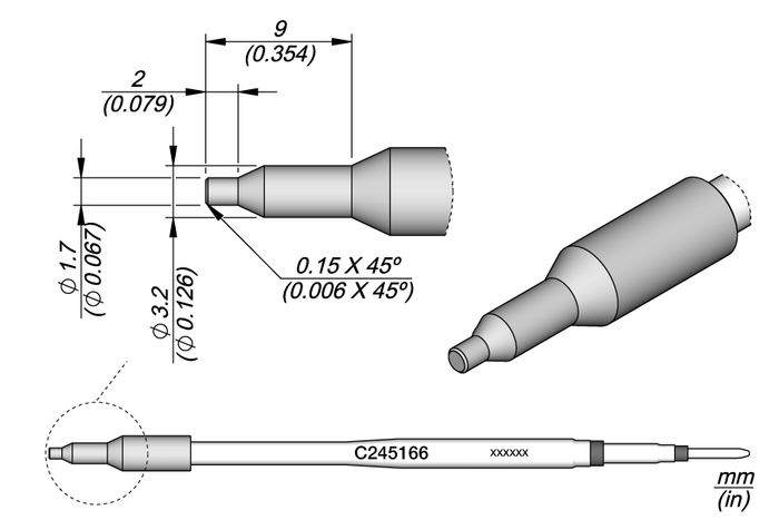 JBC Plastics Inox Cartridge Ø 1.7 C245166