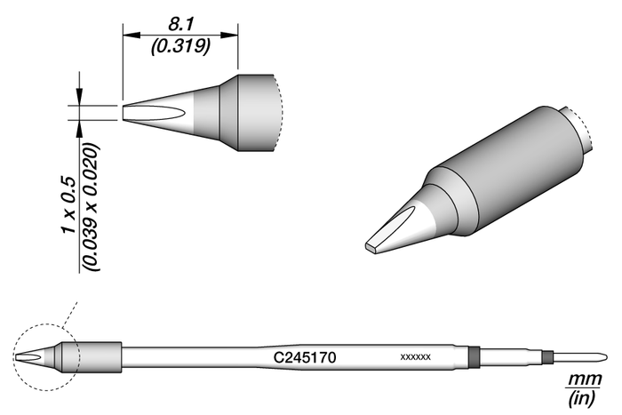 JBC Chisel Cartridge 1.5x0.5mm