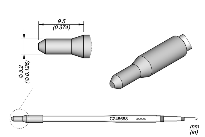 JBC Heat Staking Cartridge Ø3.2