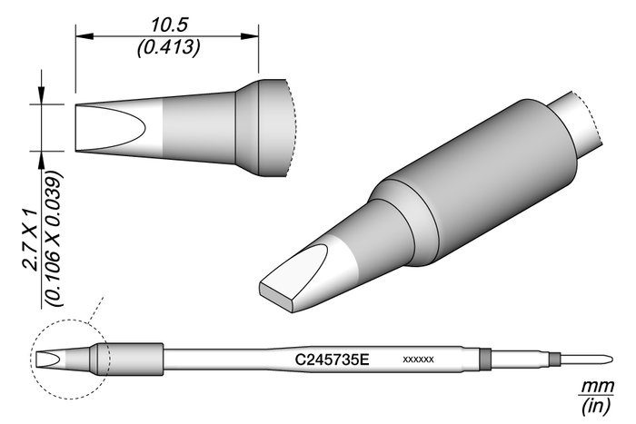 JBC Chisel Cartridge 2.7 x 1