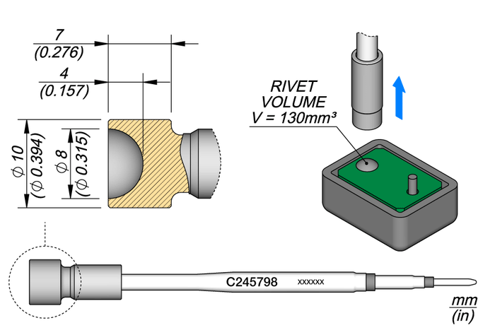 JBC Heat Staking Cartridge Ø 8