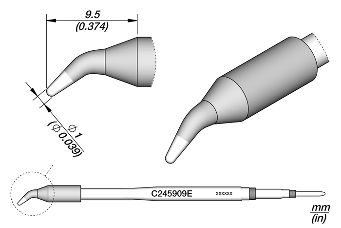 JBC Conical Bent Cartridge Ø 1