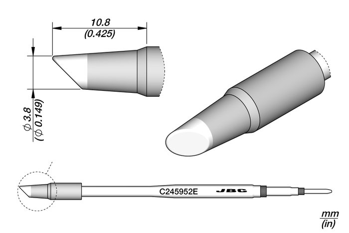 JBC Bevel Cartridge Ø 3.8