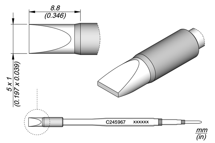 JBC Chisel Cartridge 5 x 1 HT