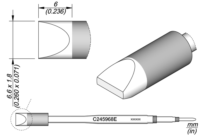 JBC Chisel Cartridge 6.6x1.8