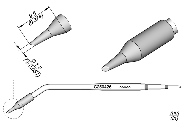 JBC Cartridge Bevel Ø 1.3