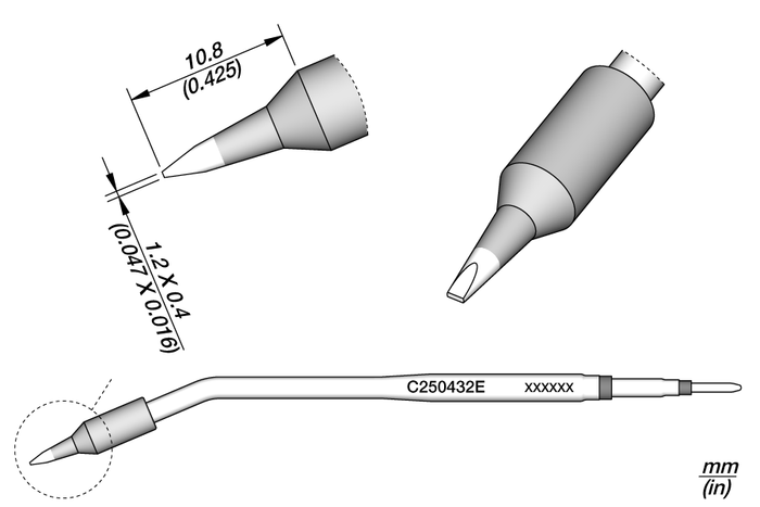 JBC Chisel Cartridge 1.2 x 0.4