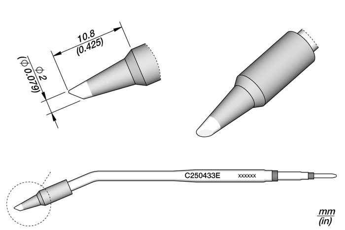 JBC Conical Bevel Cartridge Ø 2
