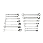 Gearwrench 14 Piece 90-Tooth 12 Point SAE Reversible Ratcheting Spanner Set 86661