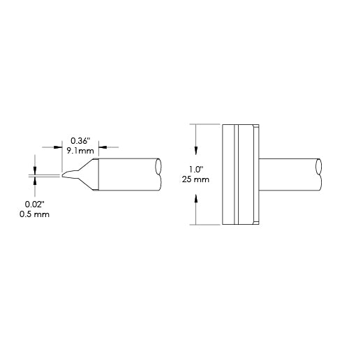 Metcal CCV Soldering Rework Tip Blade (W x L) 25.0x9.1mm CCV-BL250