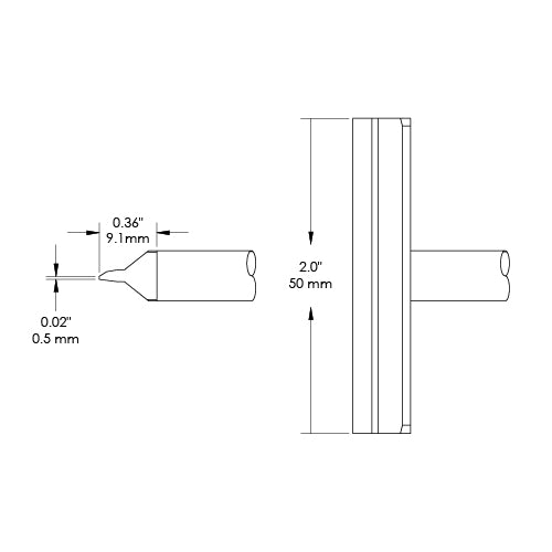 Metcal CCV Soldering Rework Tip Blade (W x L) 50.0x9.1mm CCV-BL500