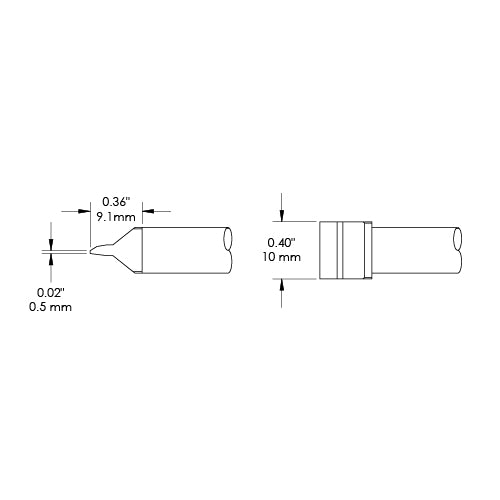 Metcal CFV Soldering Rework Tip Blade (W x L) 10.0x9.1mm CFV-BL100