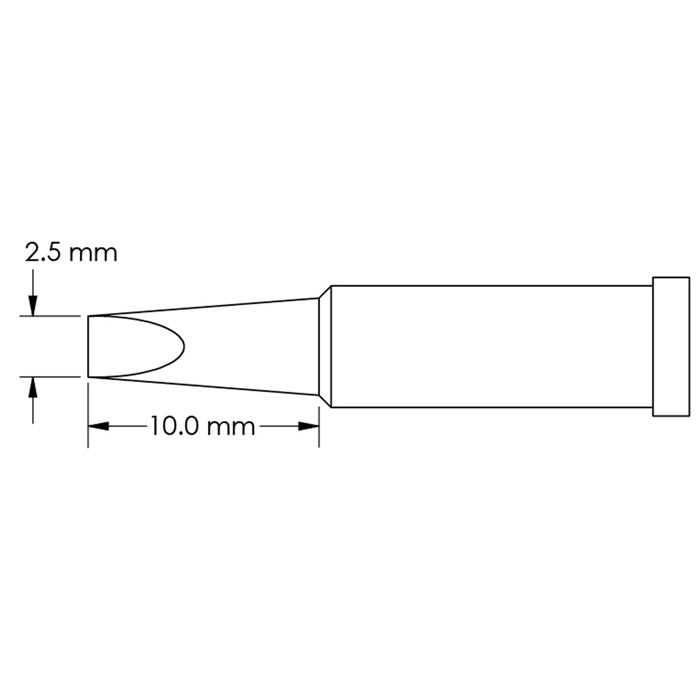 Metcal Chisel Tip (GT4) 2.5x10.0mm GT4-CH0025S