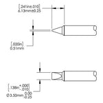 Metcal CVC Soldering Cartridges Chisel Power 3.5mm 500 Series CVC-5CH0035P