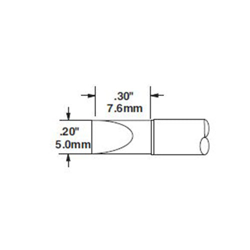 Metcal CVC Soldering Cartridges Chisel Large 5.0mm x 8.0mm LG 30° 500 Series CVC-5CH0050S