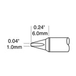 Metcal CVC Soldering Cartridges Chisel 1.0mm x 6.0mm LG 35° 600 Series CVC-9CH0010S