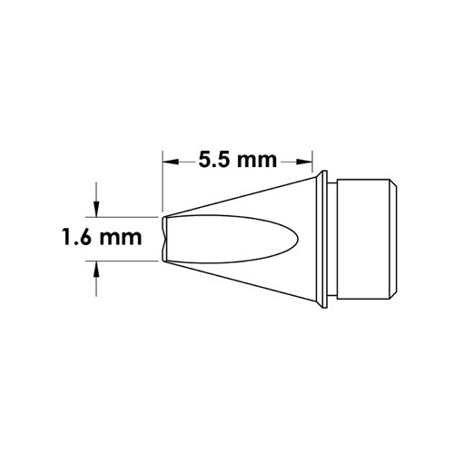 Metcal CVC Soldering Cartridge V-Groove Chisel Power 1.6mm 600 Series CVC-6VG0016P