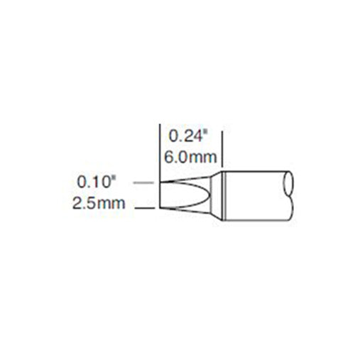 Metcal CVC SolderingPower Cartridge Chisel (W x L) 2.5x6.0mm 700 Series CVC-7CH0025P
