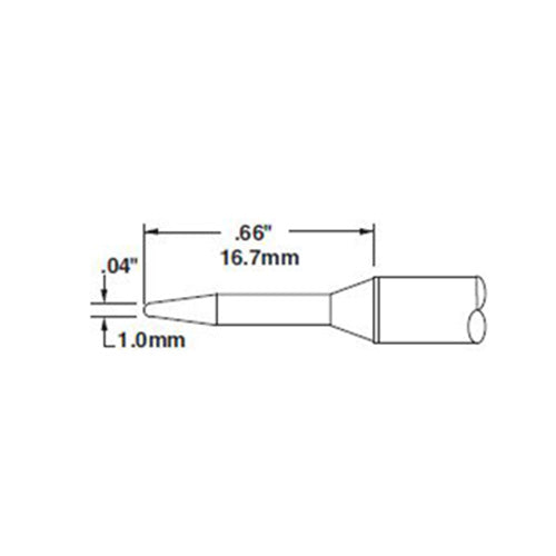 Metcal CVC Soldering Cartridge Conical Long Reach (∅ x L) 1.0mm x 16.7mm 700 Series CVC-7CN1710A