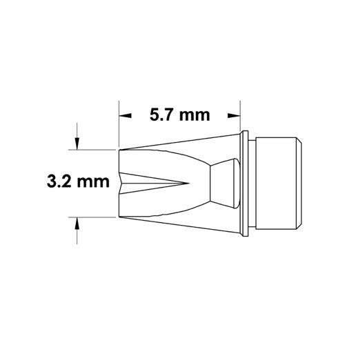 Metcal CVC Soldering Cartridge V-Groove Chisel (W x L) 3.2x5.8mm 700 Series CVC-7VG0032P